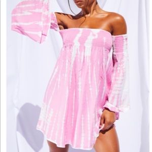 Pink tye dye dress